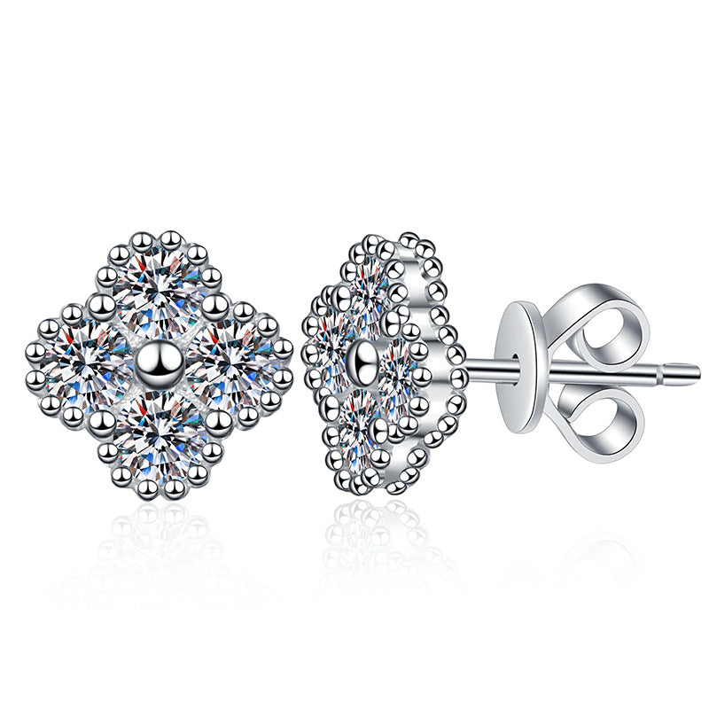 [Elowen]ELEGANT FOUR-LEAF CLOVER MOISSANITE STUD EARRINGS