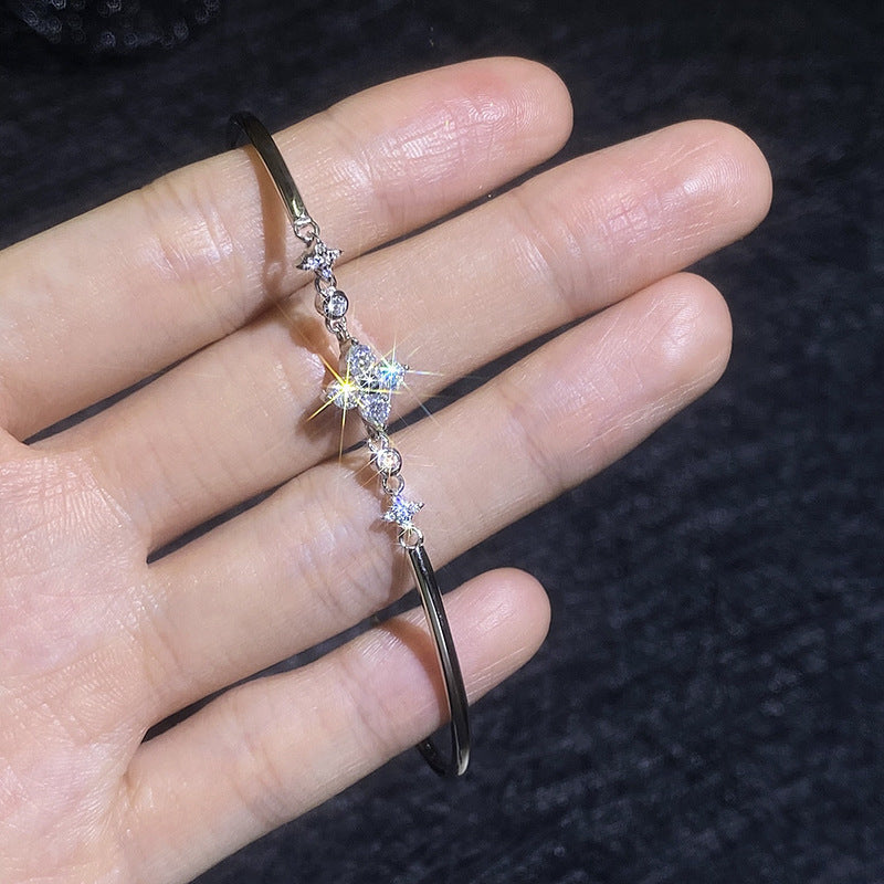[Elowen]CLOVER & TWIN-STAR MOISSANITE BRACELET