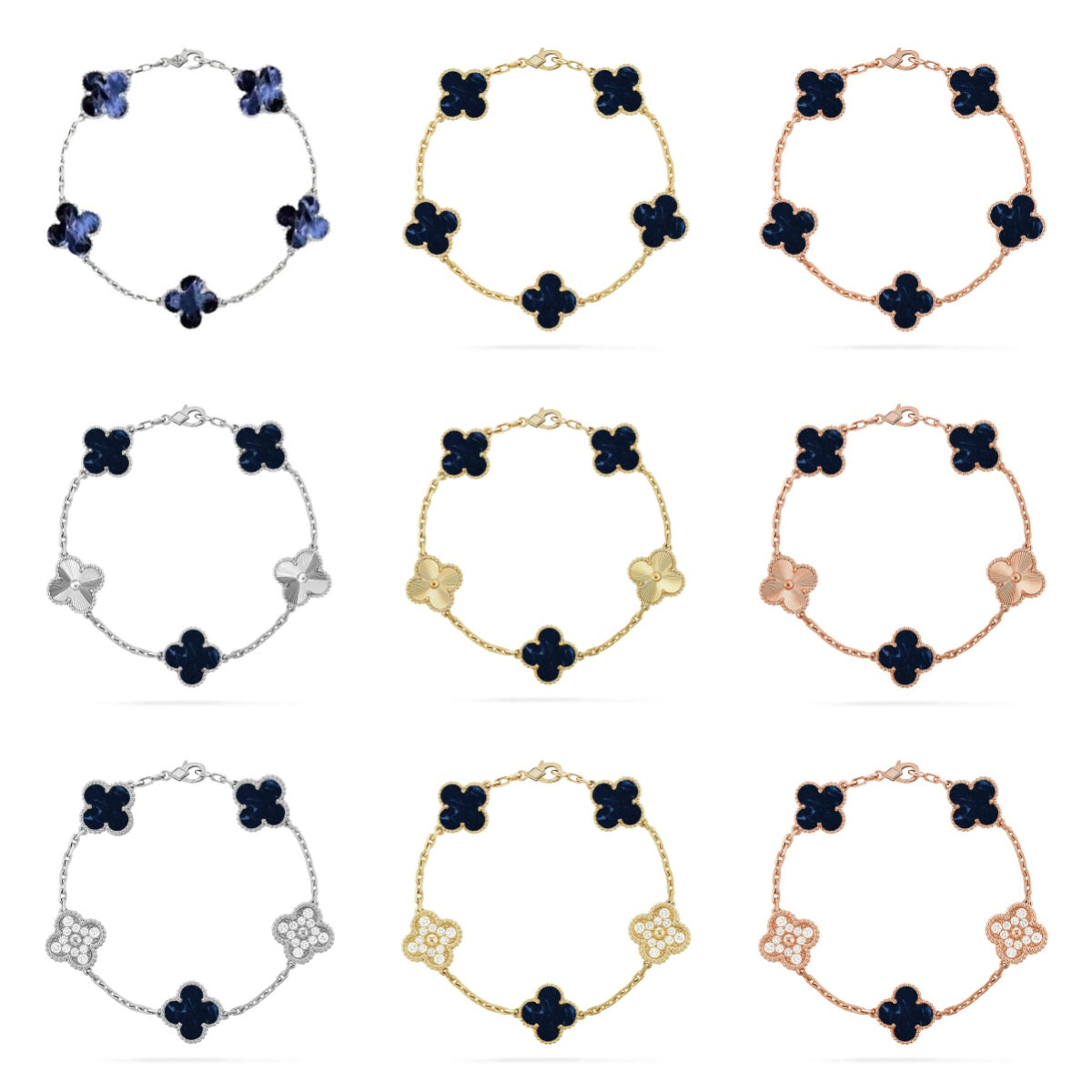 [Elowen jewelsry ]CLOVER 5 MOTIF PIETERSITE BRACELET COLLECTION
