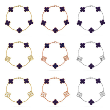 [Elowen Schmuck] CLOVER 5 MOTIF ARMBAND KOLLEKTION LILA STREIFEN