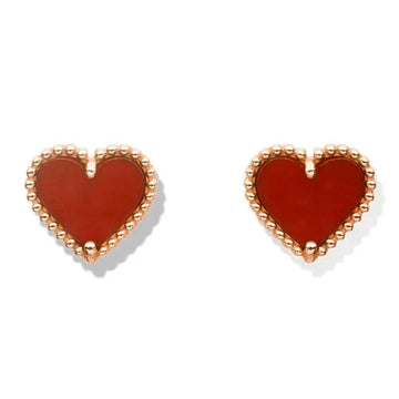 [Elowen jewelsry ]HEART CARNELIAN STUD EARRINGS
