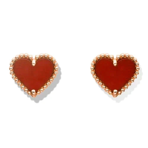 [Elowen jewelsry ]HEART CARNELIAN STUD EARRINGS