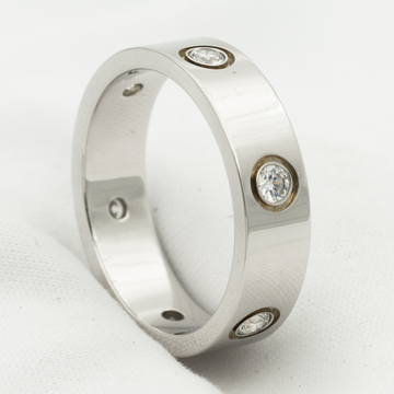 [Elowen Schmuck] LIEBESRING 5,5MM 6 DIAMANTEN SILBER