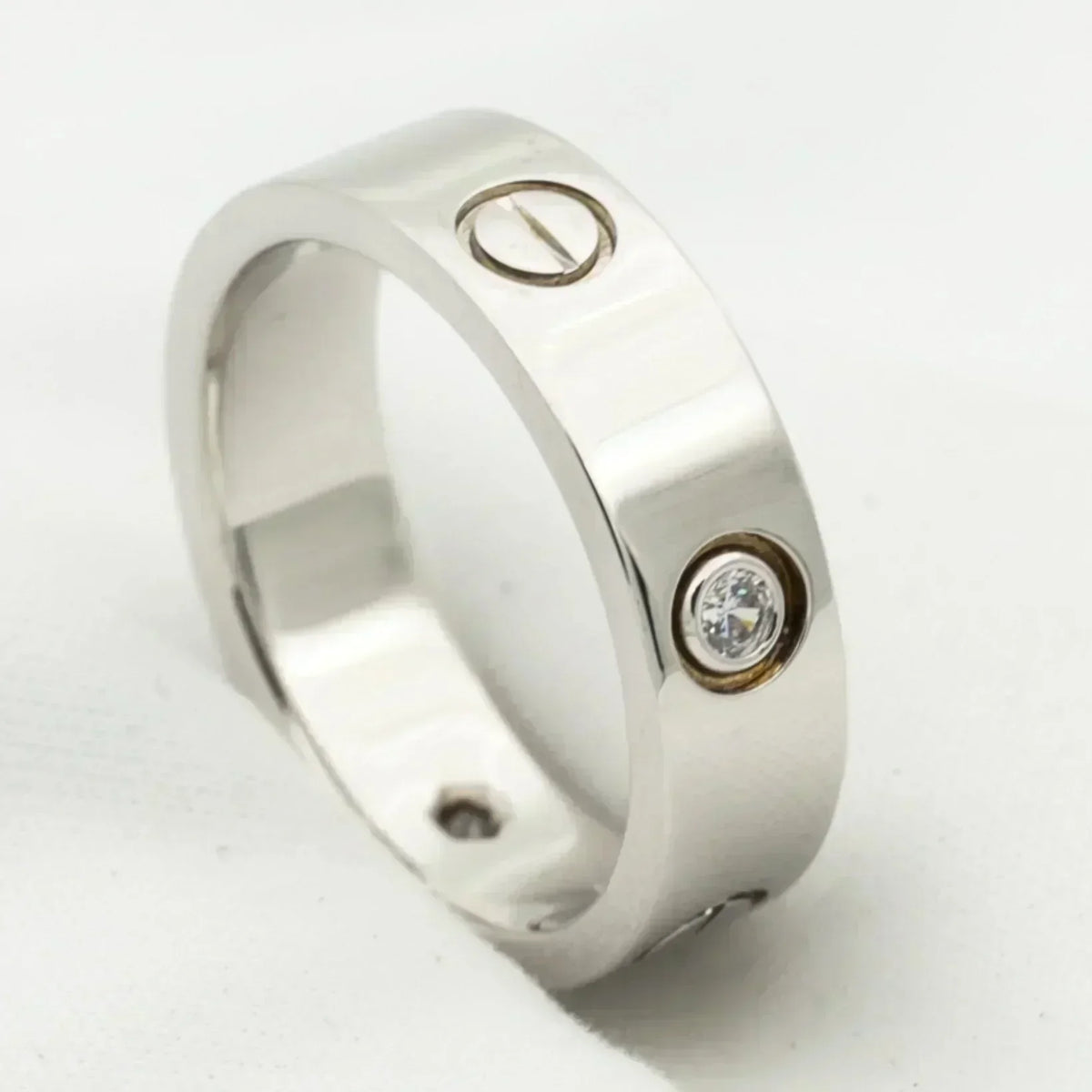 [Elowen jewelry] ラブリング 5.5mm 3ダイヤモンド シルバー