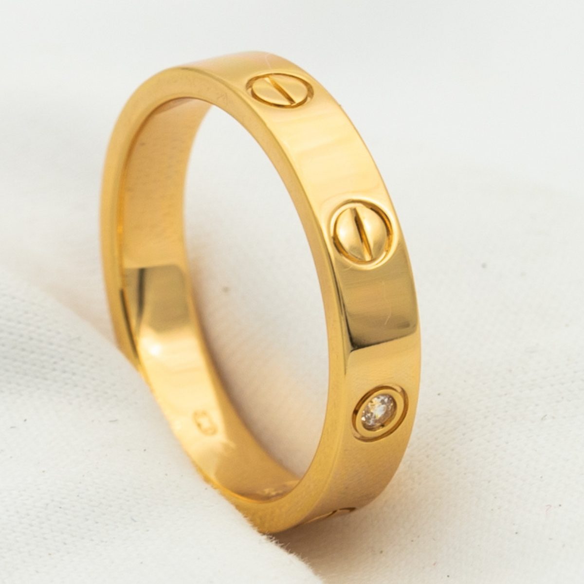 [Elowen jewelsry ]LOVE RING 4MM 1 DIAMOND PINK GOLD
