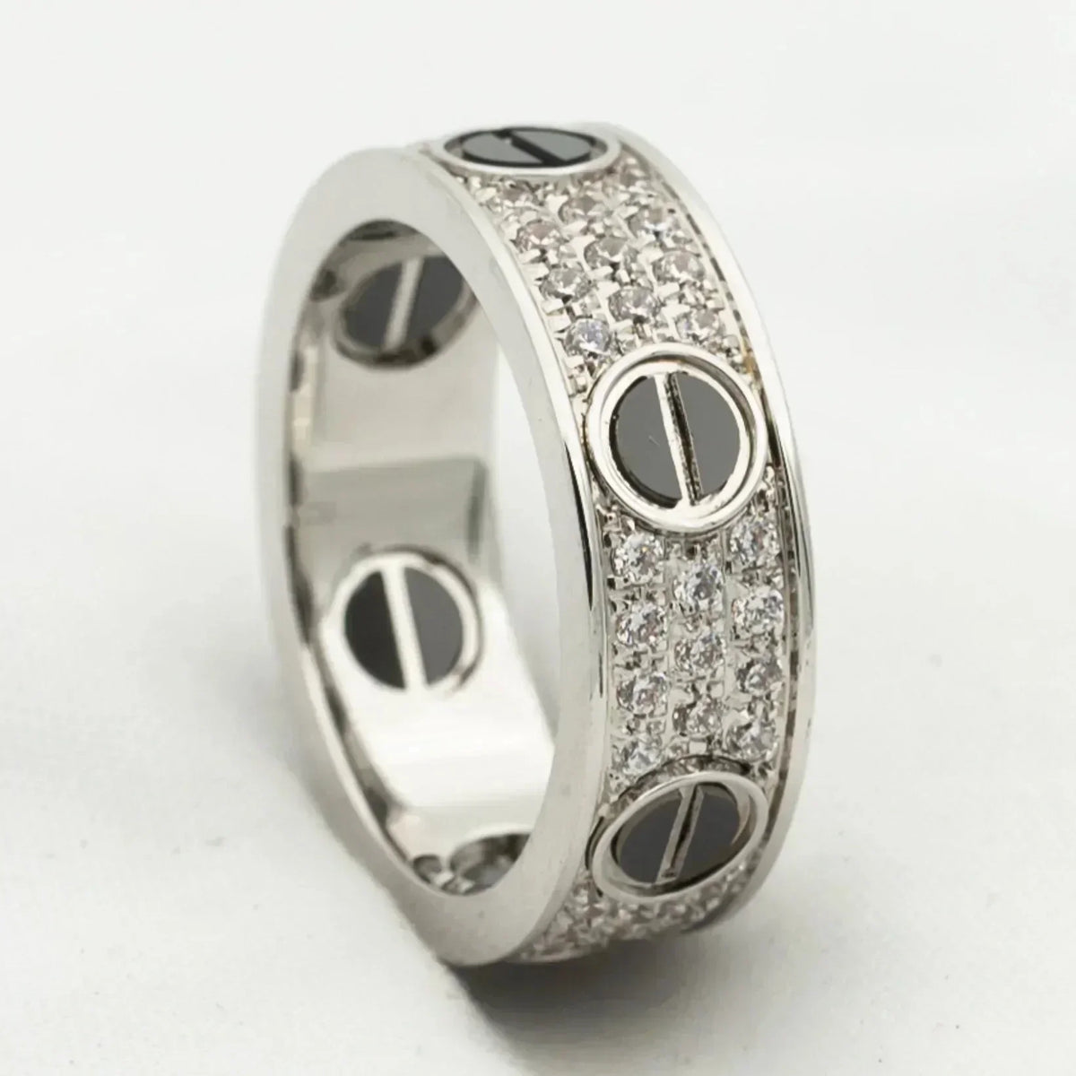 [Elowen Schmuck] LOVE RING 5,5 MM DIAMANTBESETZTE KERAMIK