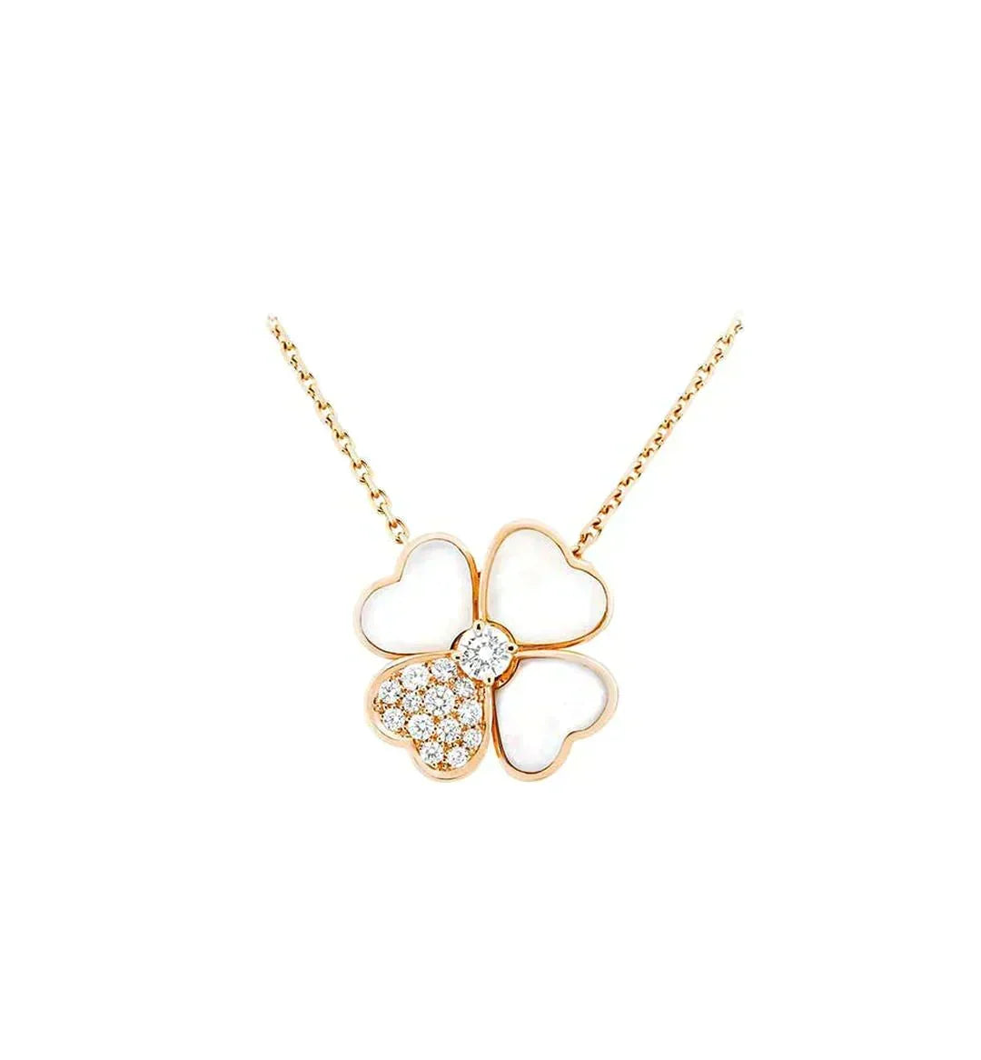 [Elowen jewelsry ]CLOVER MOP DIAMOND ROSE GOLD NECKLACE