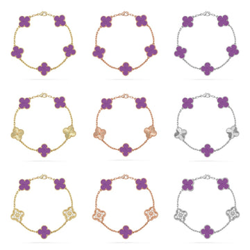 [Elowen jewelsry ] CLOVER 5 MOTIF VIOLET BRACELET COLLECTION