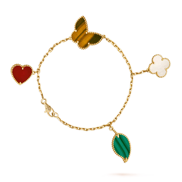 [Elowen jewelsry ]LUCKY SPRING 5 MOTIF GOLD BRACELET