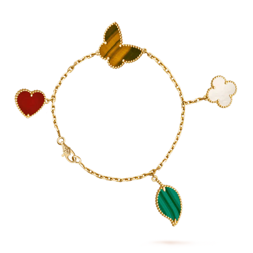 [Elowen jewelsry ]LUCKY SPRING 5 MOTIF GOLD BRACELET