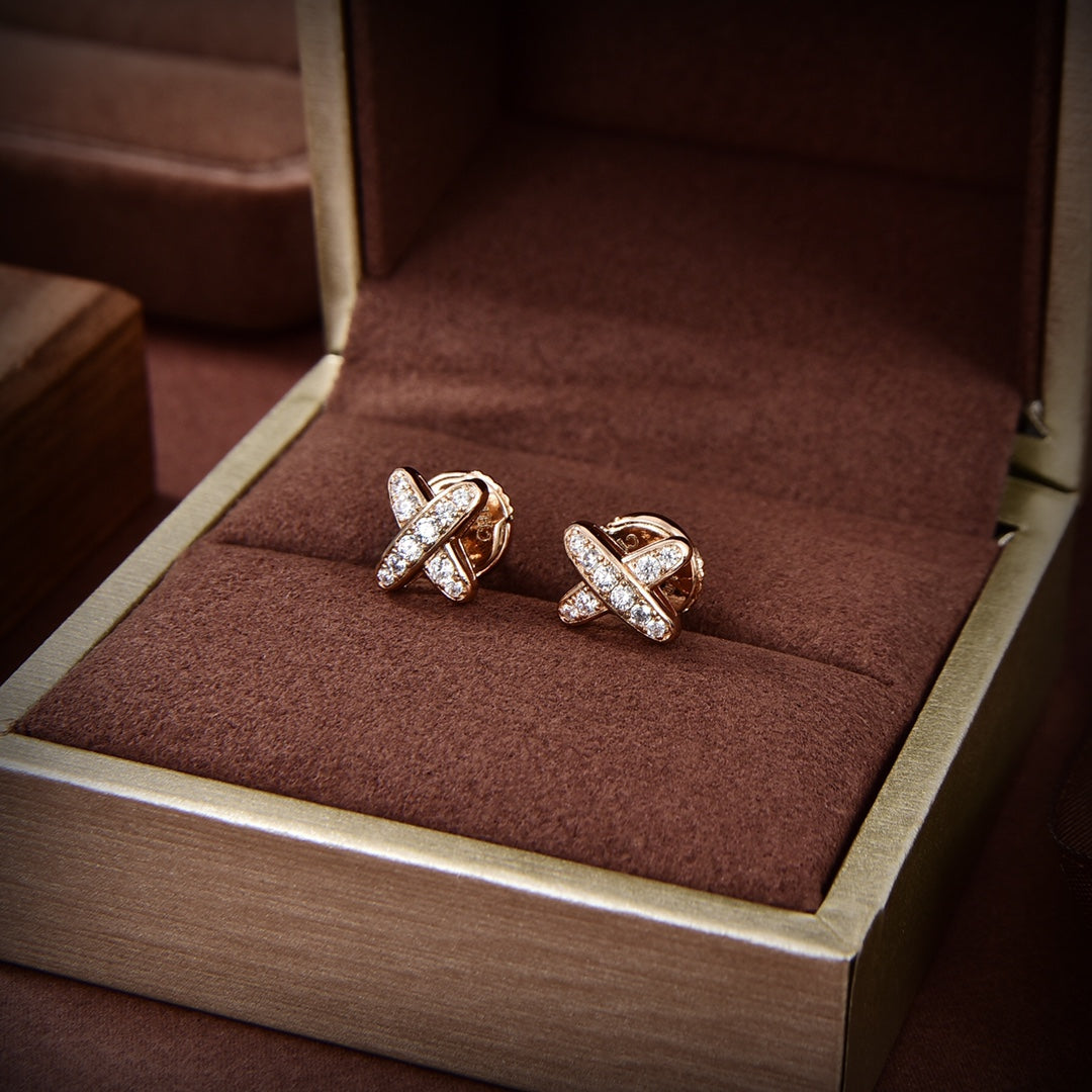 [Elowen jewelsry ]JEUX DE GOLD DIAMOND EARRINGS