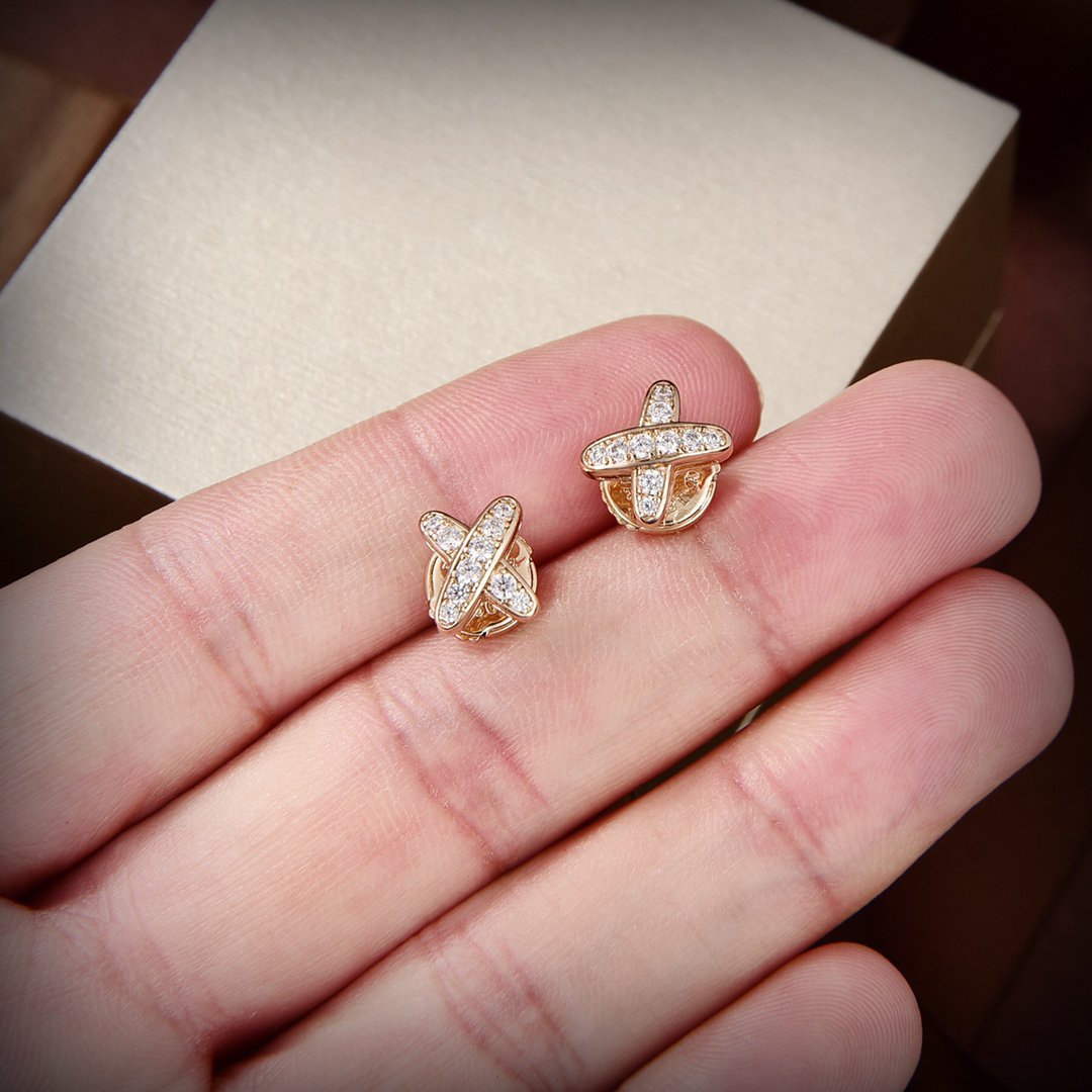 [Elowen jewelsry ]JEUX DE GOLD DIAMOND EARRINGS