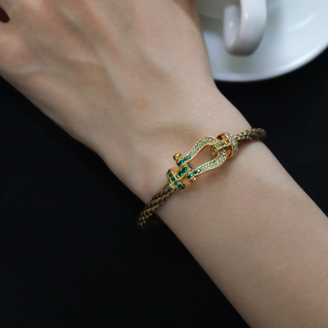 [Elowen jewelsry ]FORCE 10 GOLD GREEN DIAMOND PAVED