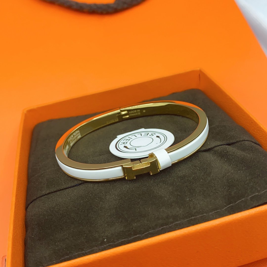 [Elowen jewelsry ]KLASSISCHES HM CLIC WEISSES 8MM EMAILLE-ARMBAND