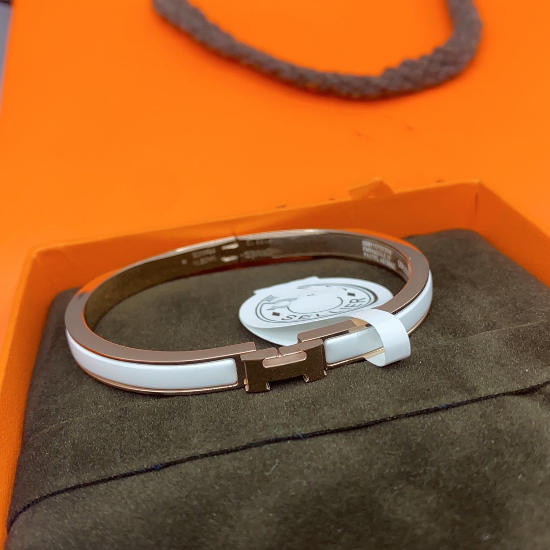 [Elowen jewelsry ]KLASSISCHES HM CLIC WEISSES 8MM EMAILLE-ARMBAND