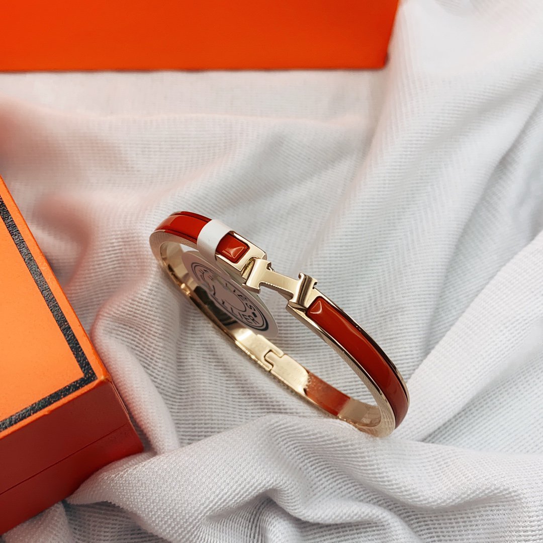 [Elowen jewelsry ]クラシック HM クリック レッド 8MM エナメルブレスレット