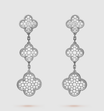 [Elowen Schmuck] CLOVER 3-MOTIV DIAMANT-SILBER-HÄNGE OHRRINGE