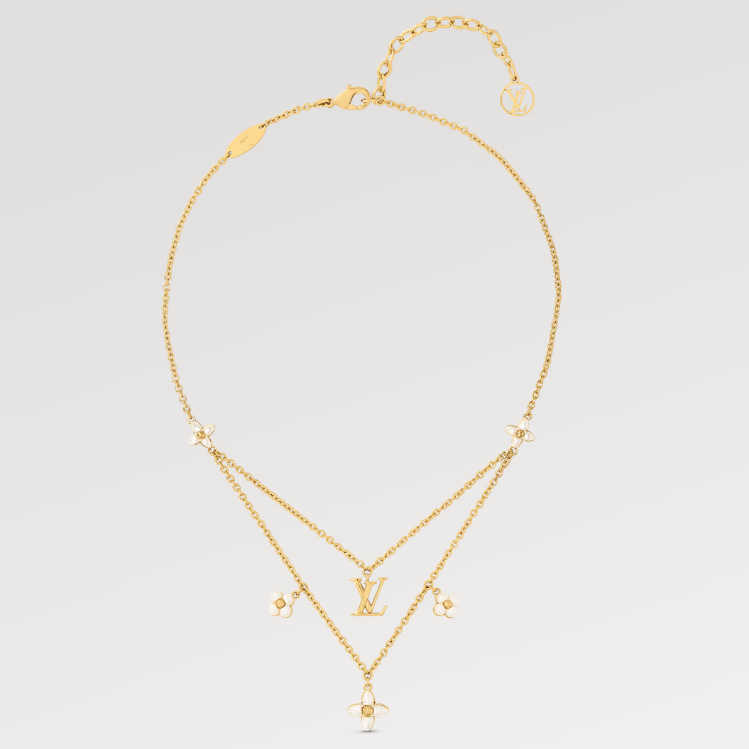 [Elowen jewelsry ]FLOWERGRAM GOLD MOP DOPPELREIHIGE HALSKETTE