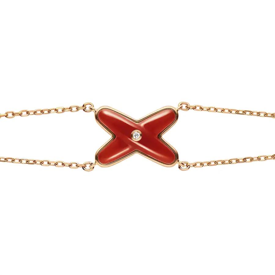 [Elowen jewelsry ]JEUX BRACELET CARNELIAN PINK GOLD 1 DIAMOND