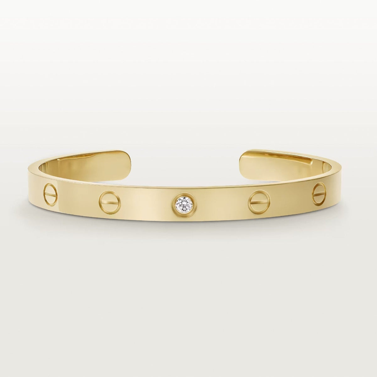 [Elowen jewelsry ]LOVE BRACELET 6.1MM 1 DIAMOND OPEN CUFF