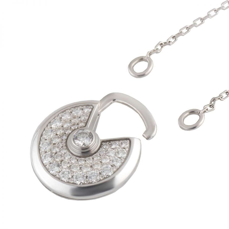 [Elowen jewelsry ]AMULETTE SILVER FULL DIAMOND NECKLACE