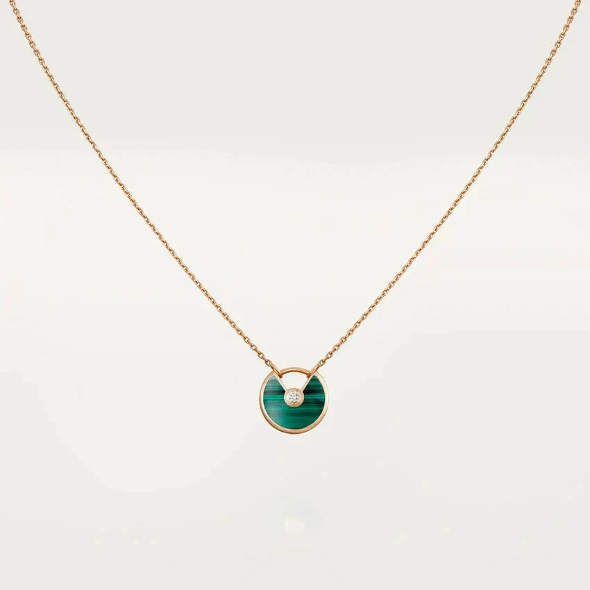 [Elowen Schmuck] AMULETTE ROSEGOLD MALACHIT-HALSKETTE