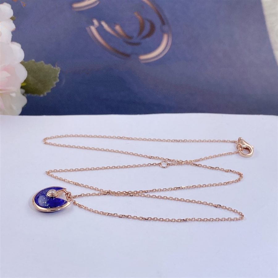 [Elowen jewelsry ]AMULETTE ROSE GOLD AGATE NECKLACE