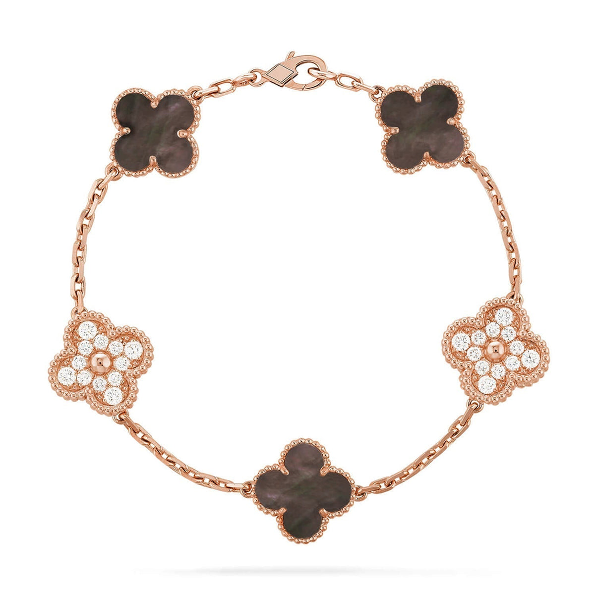 [Elowen jewelry] クローバー 5モチーフ グレーマザーオブパール ブレスレットコレクション