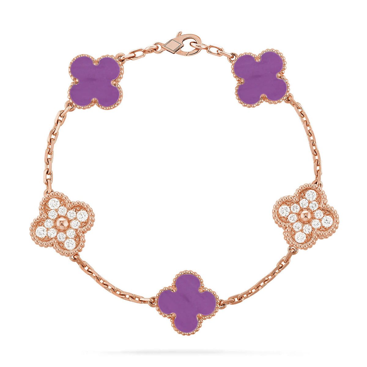 [Elowen jewelsry ] CLOVER 5 MOTIF VIOLET BRACELET COLLECTION