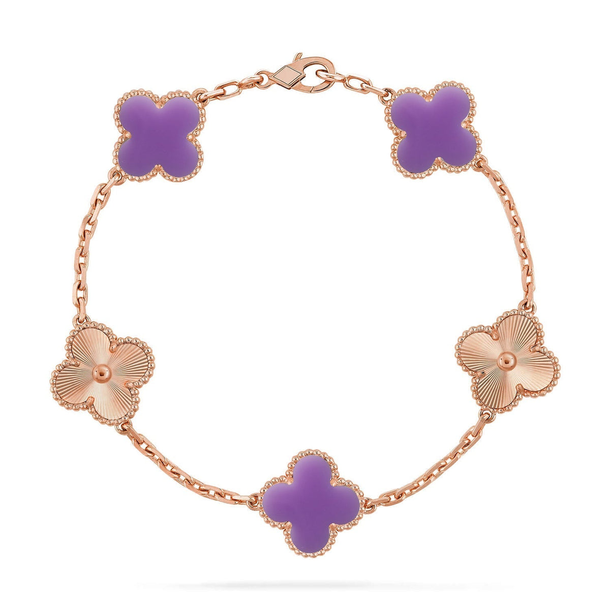 [Elowen jewelry] クローバー 5モチーフ ライトパープル ブレスレット コレクション