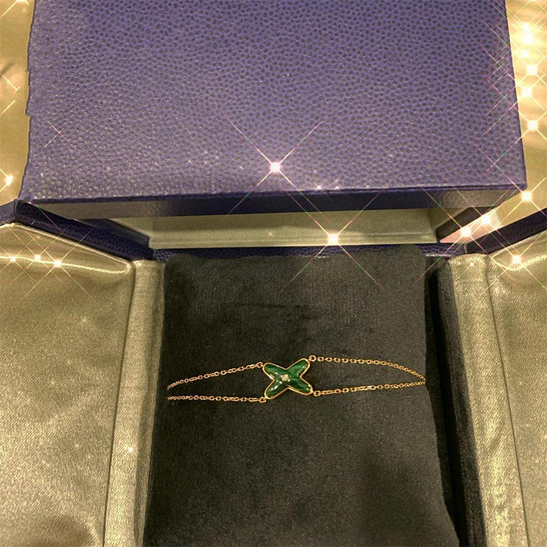 [Elowen jewelsry ]JEUX ARMBAND MALACHIT ROSÉGOLD 1 DIAMANT