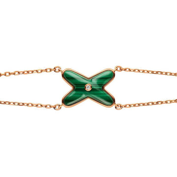 [Elowen jewelsry ]JEUX ARMBAND MALACHIT ROSÉGOLD 1 DIAMANT