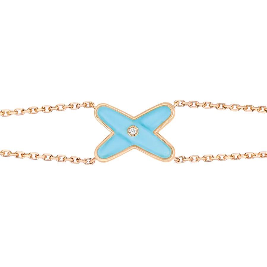 [Elowen jewelsry ]JEUX ARMBAND TÜRKIS ROSÉGOLD 1 DIAMANT