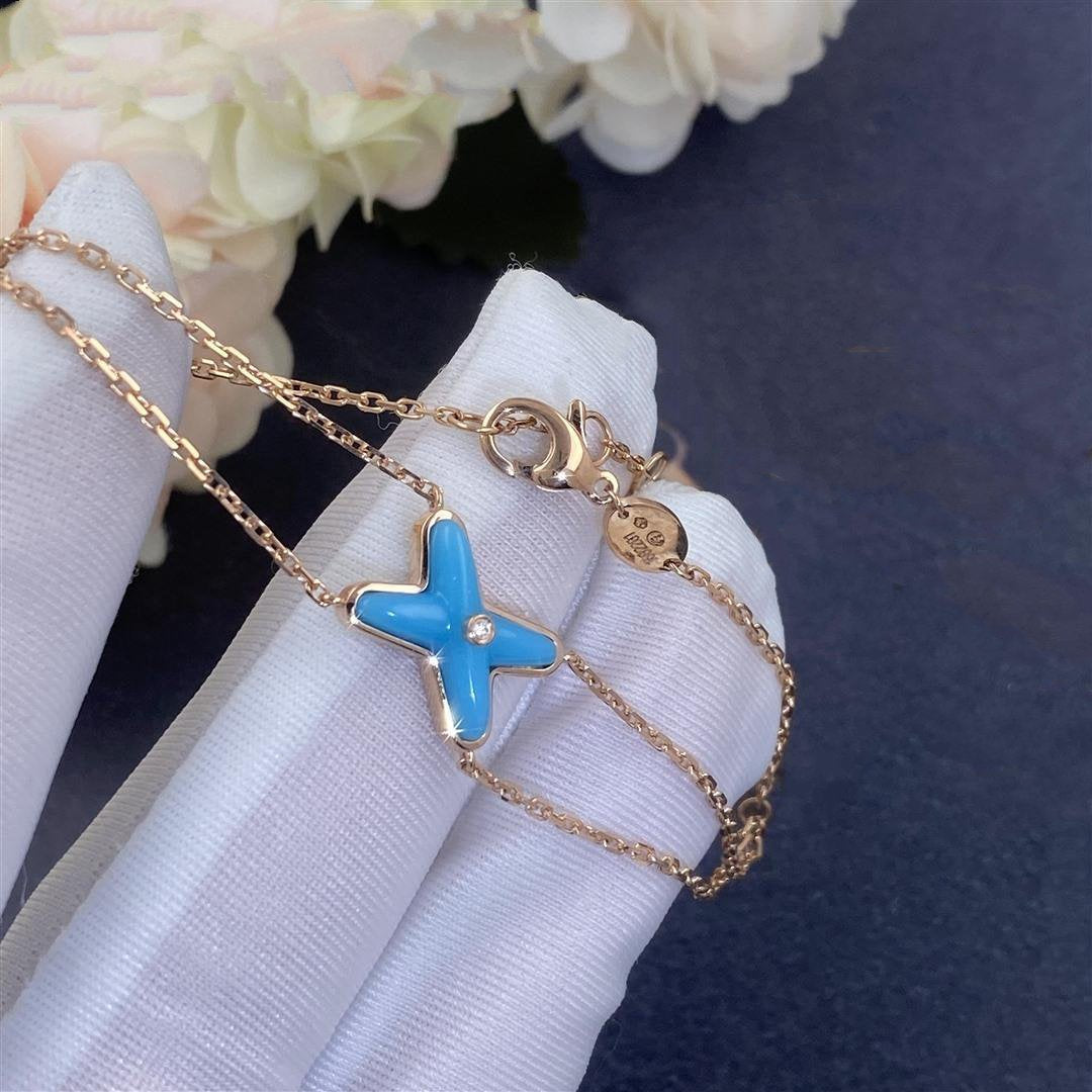 [Elowen jewelsry ]JEUX ARMBAND TÜRKIS ROSÉGOLD 1 DIAMANT