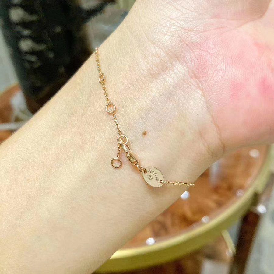 [Elowenジュエリー] マザーオブパールのブレスレットセット、ピンクゴールド、ダイヤモンド