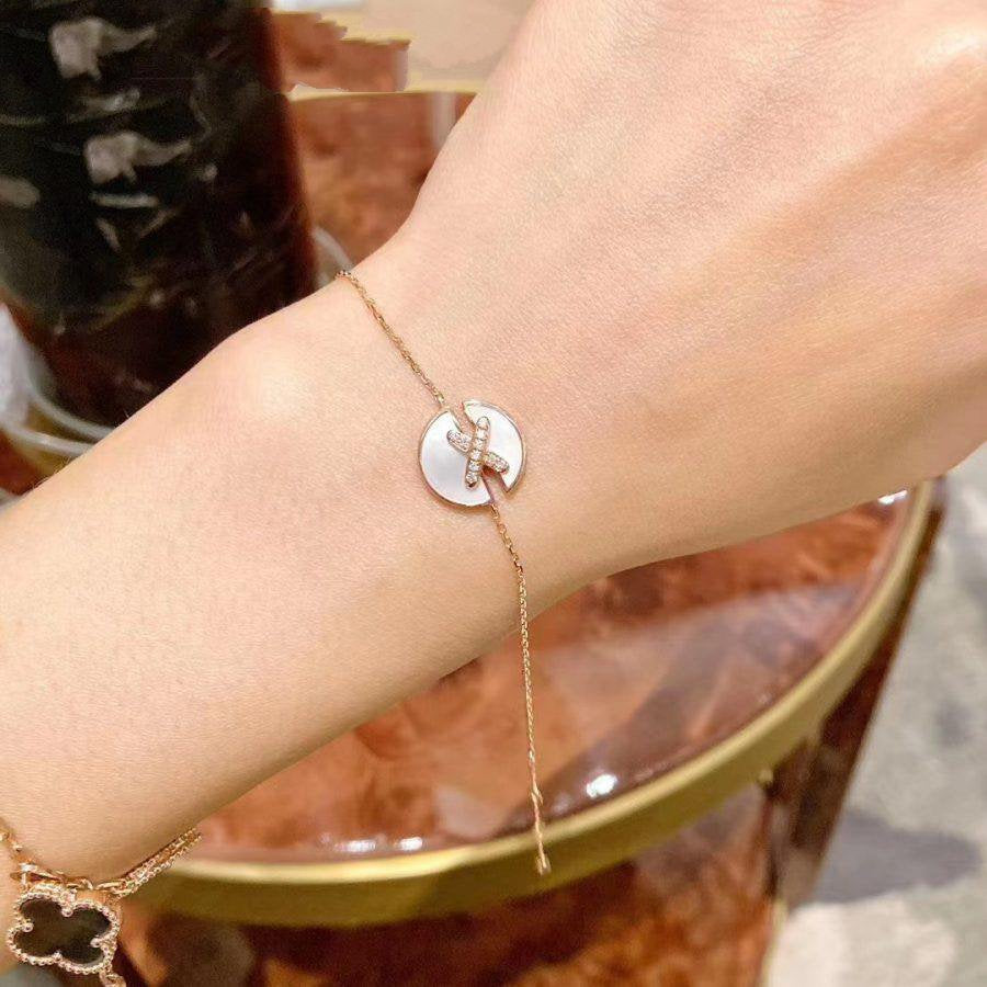[Elowen jewelsry ]JEUX DE BRACELET MOP PINK GOLD DIAMONDS