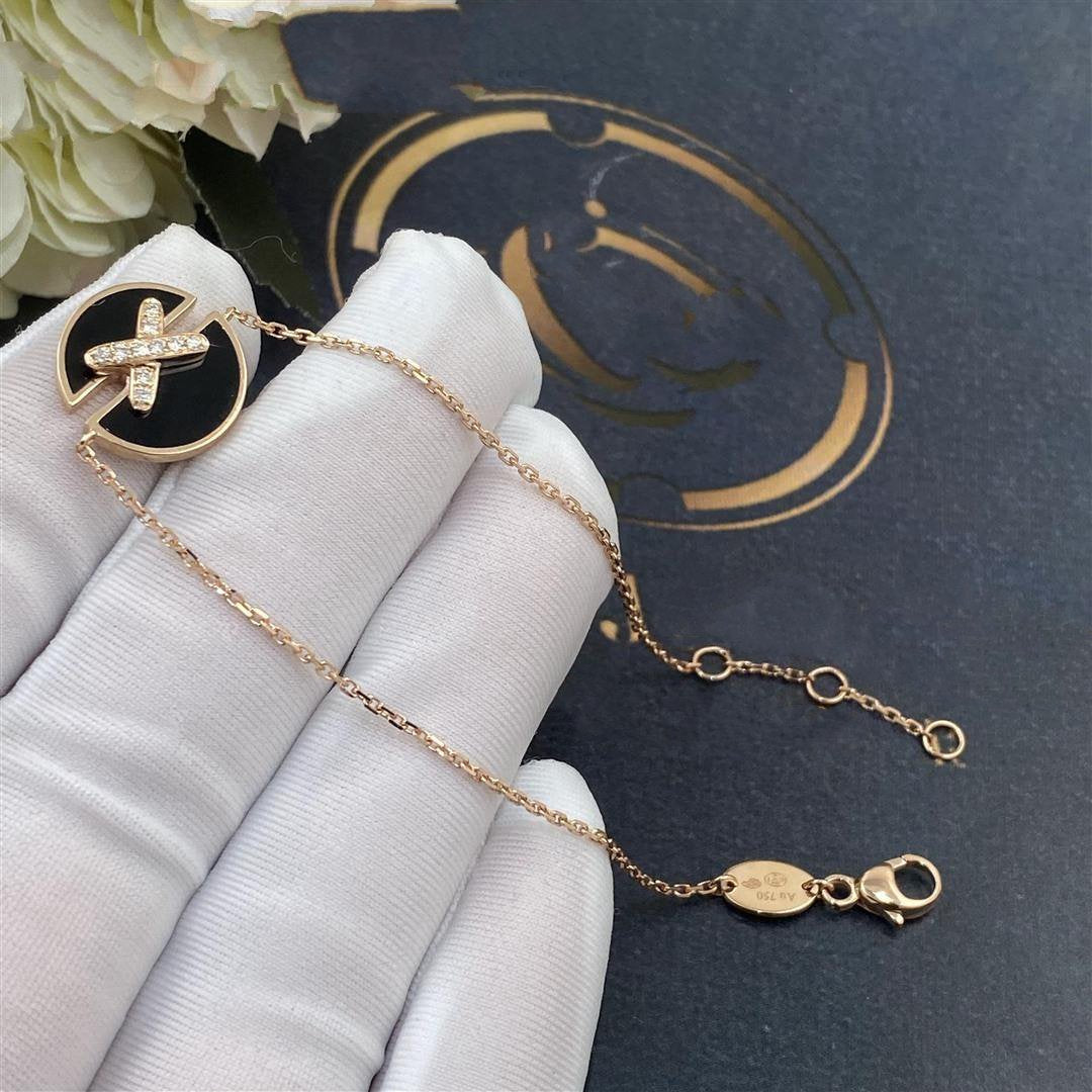 [Elowen jewelsry ]JEUX DE BRACELET ONYX PINK GOLD DIAMOND