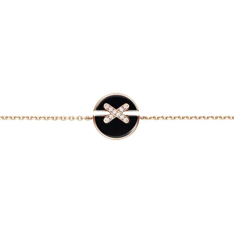 [Elowen jewelsry ]JEUX DE BRACELET ONYX PINK GOLD DIAMOND
