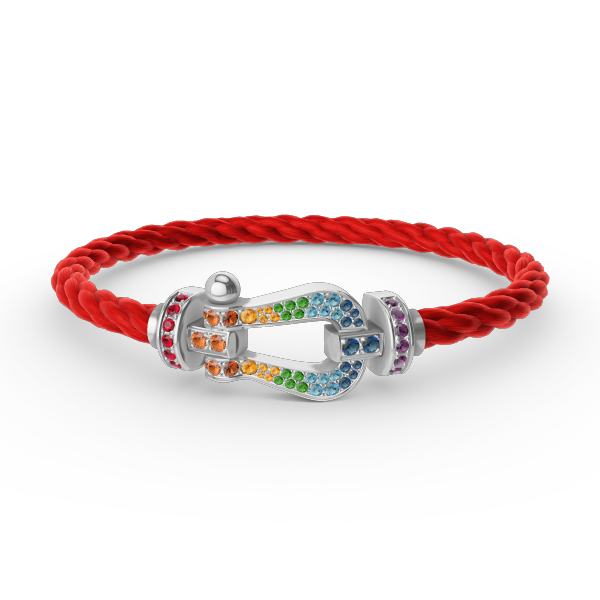 [Elowen jewelsry ]FORC LARGE HORSESHOE  COLORED DIAMOND BRACELET SILVER