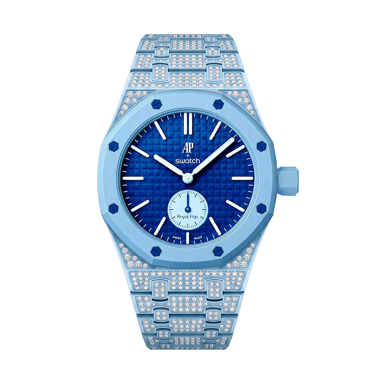 Royal Oak Pop Exklusiv Gehäuse aus Biokeramik & Armband aus Biokeramik voll besetzt mit Diamanten