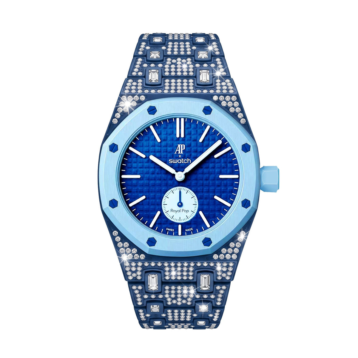 Royal Oak Pop Exklusiv Gehäuse aus Biokeramik & Armband aus Biokeramik voll besetzt mit Diamanten