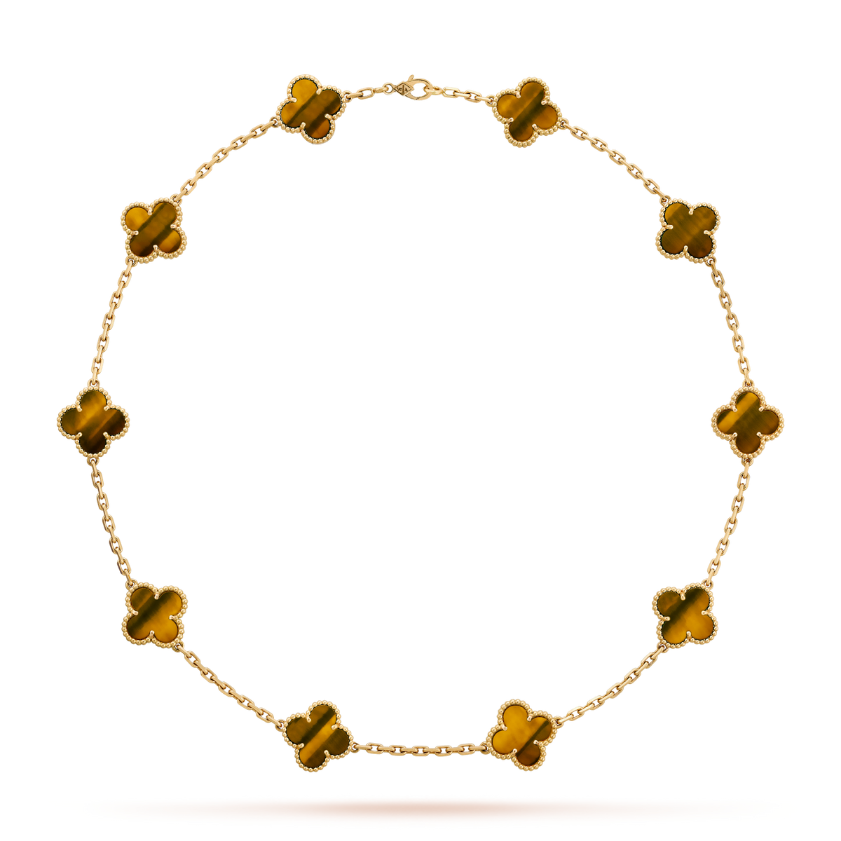 [Elowen jewelsry ]CLOVER 10 MOTIVE TIGERAUGE-HALSKETTE