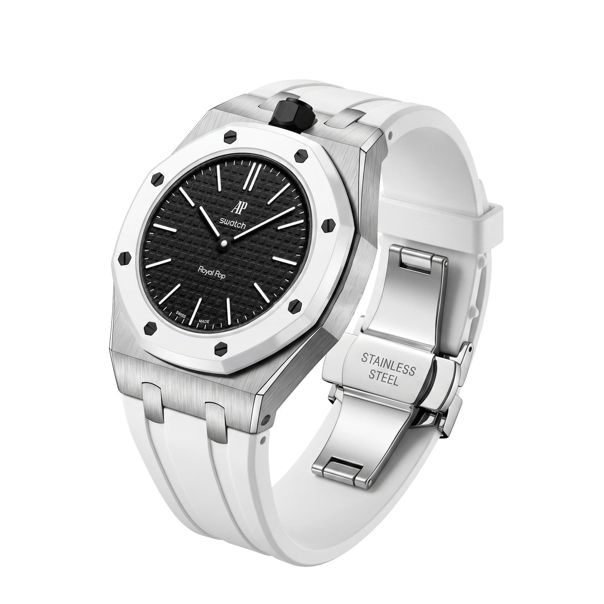 Royal Oak Pop Exklusives Stahlgehäuse & Silikonarmband mit Halterung