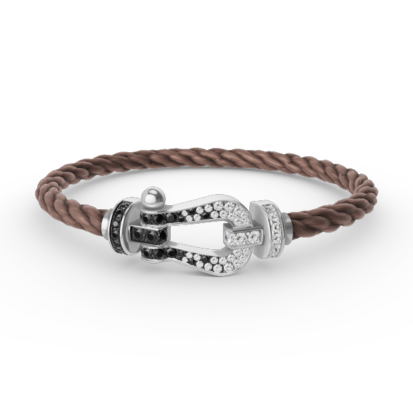 [Elowen jewelsry ]FORCE LARGE HORSESHOE BLACK WHITE DIAMOND BRACELET SILVER
