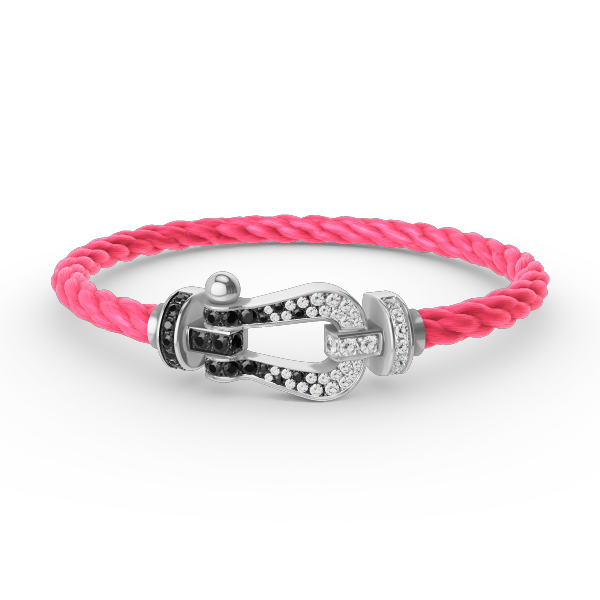 [Elowen jewelsry ]FORCE LARGE HORSESHOE BLACK WHITE DIAMOND BRACELET SILVER