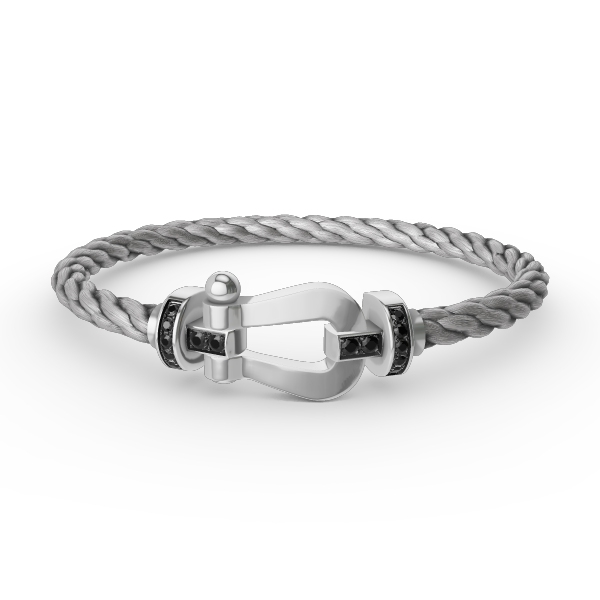 [Elowen jewelsry ]FORCE LARGE HORSESHOE BLACK DIAMOND BRACELET SILVER