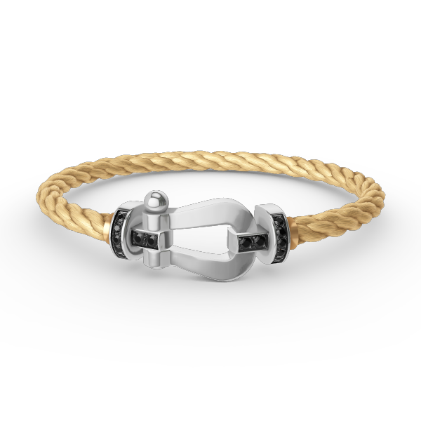 [Elowen jewelsry ]FORCE LARGE HORSESHOE BLACK DIAMOND BRACELET SILVER