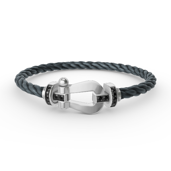 [Elowen jewelsry ]FORCE LARGE HORSESHOE BLACK DIAMOND BRACELET SILVER