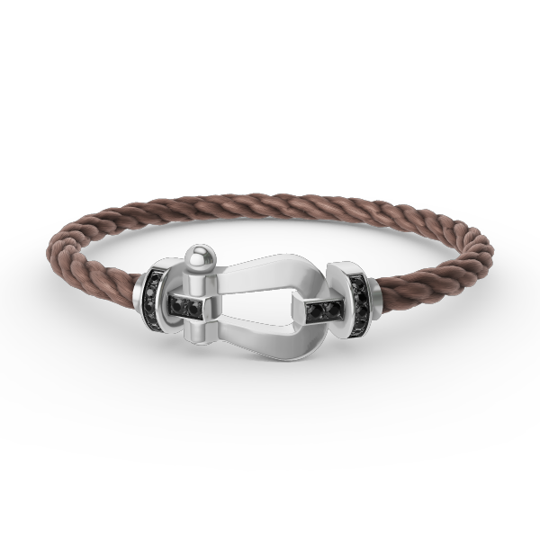 [Elowen jewelsry ]FORCE LARGE HORSESHOE BLACK DIAMOND BRACELET SILVER