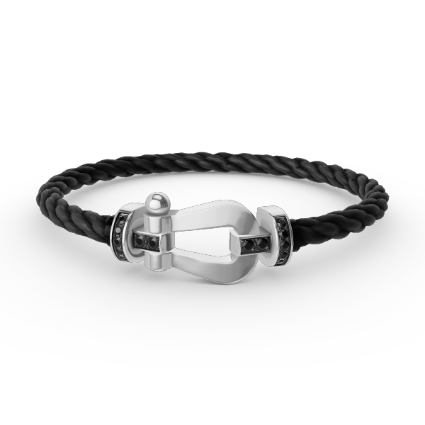 [Elowen jewelsry ]FORCE LARGE HORSESHOE BLACK DIAMOND BRACELET SILVER